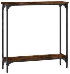 füstös tölgy színű szerelt fa tálalóasztal 75x22,5x75 cm