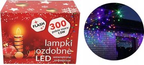 Jégcsap Függöny Lámpa Girland 300 Led Kültéri Karácsonyi Többszínű