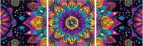 Kép - Kaleidoszkópos mandala (órával) (90x30 cm)