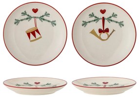 Krémszínű agyagkerámia desszertes tányér készlet karácsonyi mintával, 2 db-os, ø 16 cm Yule – Bloomingville