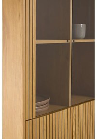 Natúr színű tálalószekrény tölgyfa dekorral 80x180x40 cm Jaipur – Actona