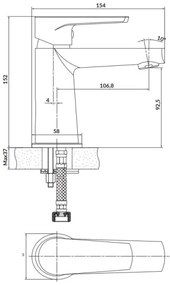 Cersanit S951-362 - Mosdócsap MODUO 15,2 cm fényezett króm