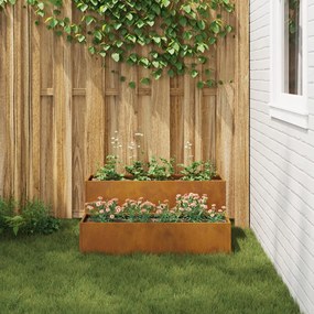 vidaXL Kerti cserép Rozsdás 100 x 60 x 45 cm Időjárásálló acél