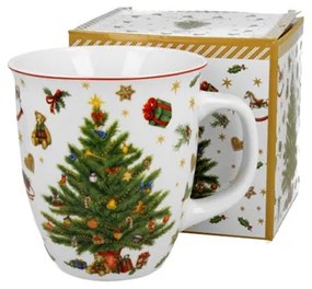 Porcelánbögre 650ml, dobozban, Christmas Tree