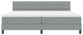 Boxspring Ágy Mattal Világosszürke 200x200 cm Ágynemű