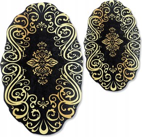 Fürdőszobaszőnyeg Szett Csúszásgátló 2 Részes Nagy Szőnyeg Fekete