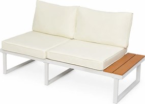 Furnigo Kerti fém szett Malaga - fehér/krémszínű párnák
