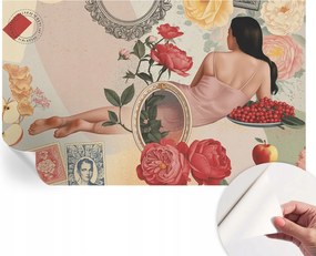 Öntapadós tapéta Fali furnér 3D hatás Virágos elegancia 416x254 cm