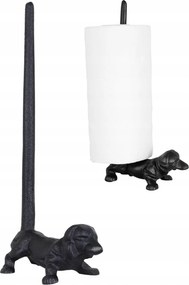 Papírtörölköző Tartó Állvány Tacskó Konyhai Tartó Öntöttvas Fekete 30cm