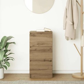 vidaXL kézműves tölgy színű szerelt fa tálalószekrény 37,5x35x76 cm