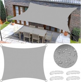 Napvitorla 4x3m Szürke Téglalap alakú Uv+ Kerti árnyékoló