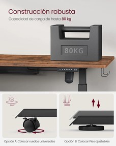 Elektromosan állítható íróasztal 70 x 160 x (72-120)cm