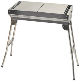 Hordozható faszén grill fényes króm