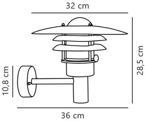 Nordlux - Kültéri fali lámpa LONSTRUP 1xE27/60W/230V IP44 ezüst
