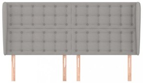világosszürke szövet fejtámla szárnyakkal 203x23x118/128 cm