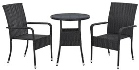 Juskys Yoro rattan kerek asztal Ø60 cm - fekete