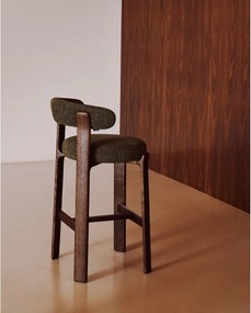 Zöld-sötét natúr színű kőrisfa bárszék (ülésmagasság 75 cm) Granite – Kave Home