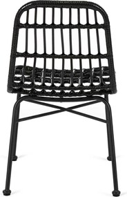 Rattan szék fekete színben WALDI