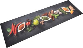 vidaXL mosható fűszermintás bársony konyhaszőnyeg 45 x 150 cm