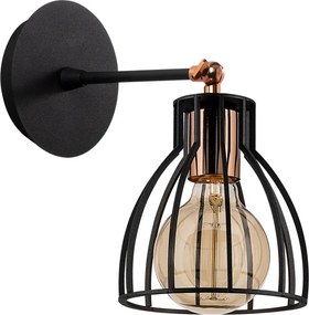Kemah N-1238 fekete-bronz fém falilámpa