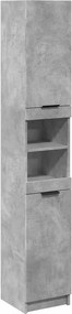 vidaXL betonszürke szerelt fa fürdőszobaszekrény 32x34x188,5 cm