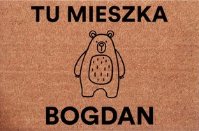 Lábtörlő Bejárati Ajándék Férfinak Valentin nap Itt lakik a mackó (Név)