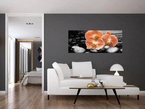 Kép - Narancssárga orchideák (120x50 cm)