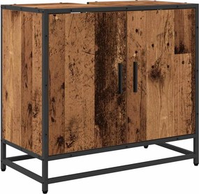 vidaXL Fürdőszobai mosdószekrény Öreg fa 65 x 33 x 60 cm Faanyag