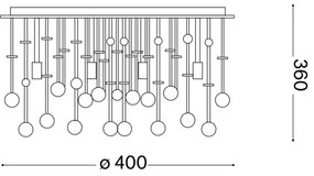 Ideal Lux-LED Kristály mennyezeti lámpa MOONLIGHT 8xG9/3W/230V átm. 40 cm arany