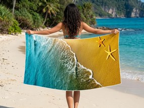 Gyorsan száradó XL strandfürdőlepedő SOLMARE színes 100 x 180 cm, 100% mikroszál