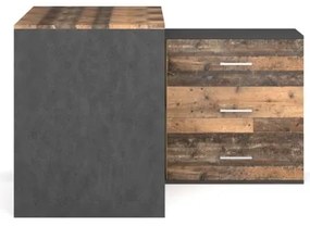 Íróasztal fiókokkal és univerzális sarokmegoldással (jobb/bal) JULES barna/fekete