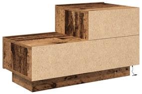 Éjjeli Szekrény LED Világítással Régi Fával 100x36x49 cm