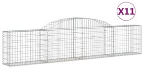 11 db íves horganyzott vas gabion kosár 300x30x60/80 cm
