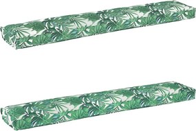 vidaXL Raklap párna készlet 2 pcs Levél mintázat 200 x 40 x 8 cm