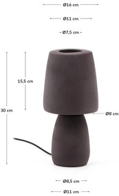 Sötétbarna asztali lámpa (magasság 30 cm) Tandy – Kave Home