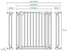 Lionelo TRUUS SLIM LED biztonsági ajtórács 1xAAA szürke