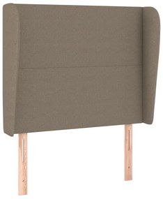 tópszínű szövet fejtámla szárnyakkal 93 x 23 x 118/128 cm