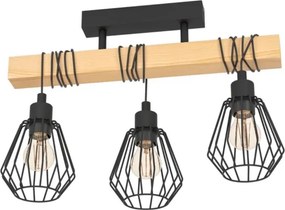 Eglo 780168 - Felületre szerelhető csillár TABODI 3xE27/40W/230V fenyő/fekete
