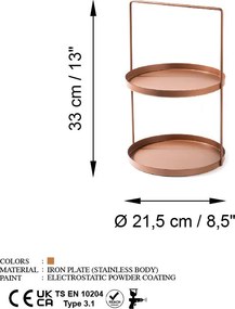 Dísztárgy, réz, Ø21 cm