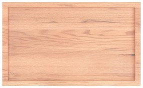 világosbarna kezelt tömör fa fürdőszobai pult 100x60x(2-6) cm