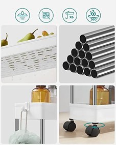 Műanyag polc kerekeken CART 13,5x42x83 cm fehér