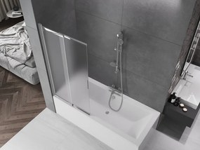 Mexen Fox, 2 szárnyas kádparaván 85x150 cm, 5 mm matt üveg, króm profil, 891-085-002-01-30