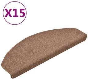 15 db barna lépcsőszőnyeg 65 x 24 x 4 cm