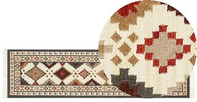 Színes kilim gyapjú futószőnyeg 80 x 300 cm GHUKASAVAN Beliani