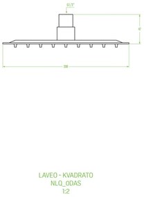 Laveo Kvadrato, fejzuhany 200x200 mm négyzet, króm, LAV-NLQ_0DAS