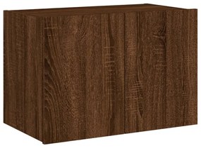 barna tölgyszínű fali TV-szekrény LED-del 60x35x41 cm