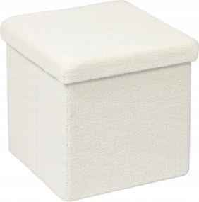 Kárpitozott puff Smukee krémszínű 38 × 38 × 38 cm