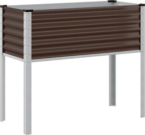 vidaXL barna acél kerti virágláda 100 x 45 x 90 cm