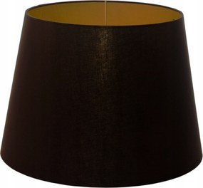 Lámpaernyő Lámpához, E27, Kúp Alakú, Fekete Pamut Arany Színű, 20x30 cm, 20 cm Magas, Mirano