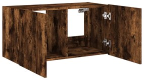 füstös tölgy színű fali TV-szekrény LED-ekkel 80x35x41 cm
